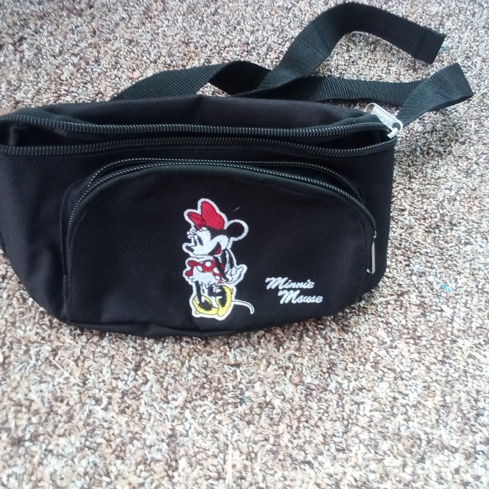 Disney Minnie Mouse Black Waist Bag with Red and Yellow Accents